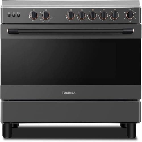 Toshiba Gas Range 5 Burner with Fan Oven Size 60 x 90 Grey Color Italian Model TBA-36LM5G089KS - 1Year Full Warranty. على Amazon.ae - متتبع الأسعار
