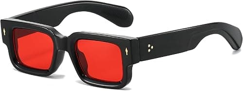 EYLRIM Thick Frame Square Sunglasses for Women Men Chunky Rectangle Sun Glasses Black Shades UV400 Protection on Amazon - Best Deal Finder