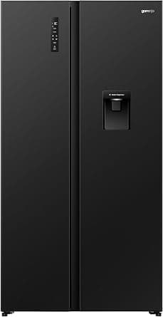 Gorenje NRS9182MXUK1 715L Gross/550 L Net Side by Side Refrigerator, NoFrost, Inverter Compressor, Water Dispenser, Black Finish على Amazon.ae - متتبع الأسعار