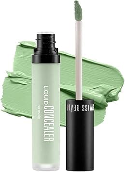 Swiss Beauty Liquid Light Weight Concealer With Full Coverage |Easily Blendable Concealer For Face Makeup With Matte Finish | Shade- Green, 6g on Amazon.ae - Price Tracker