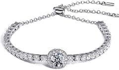 Moissanite Tennis Bracelet, 2 Carat 8mm Lab-Created Moissanite Diamond, Adjustable Bracelet for Women, Jewelry Gift - Amazon.sa Price Tracker