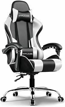 GTPLAYER #1USA Ergonomic Gaming Chair, Office Chair with Adjustable Lumbar Support Cushion, Headrest & Armrests – PU Leather Computer Video Game Desk Chair for Gaming & Office (White) on Amazon.ae - Price Tracker