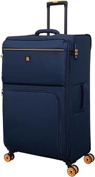 it luggage Compartment, Unisex Polyester Material Soft Case, 8x360 degree Spinner Wheels, Expandable Trolley Bag, Telescopic Handle, TSA Lock, Lightweight (Dress Blues, Checked-Large 29"-Inch) on Amazon.ae - Price Tracker