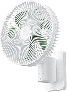 LEMOISTAR 8 Inch Small Wall Mounted Fan with Remote Control, 90° Oscillating, 4 Speeds High Velocity, Timer, Adjustable Tilt, 70 Inch Cord, Quiet, for RV Bedroom Home Office Garage-White على Amazon.ae - متتبع الأسعار