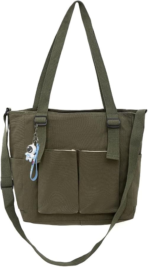 Canvas Tote Bag for Women Crossbody Purse Shoulder Hobo Bags Vintage Handbags Casual Work Multi-pocket on Amazon.ae - Price Tracker