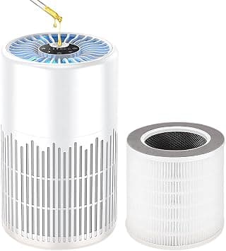 HEPA Air Purifiers for home bedroom: Apartment Office Living Room Allergy Dust Smoke Pet Odor Relief 99.97% Removal 0.3 Microns Ozone Free with Fragrance Sponge Night Light on Amazon.ae - Price Tracker