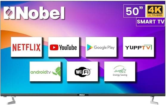 Nobel 50 Inch 4K UHD Smart LED TV with Wide Screen, 16:9 Aspect Ratio, 3840x2160 Resolution, 178° Viewing Angle, 120W Power Consumption, HDMI & USB Ports UHD50LEDS على Amazon.ae - متتبع الأسعار