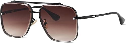 Gtand Fashion Oversized Square Aviator Gradient Sunglasses For Men Women Vintage Metal Sun Glasses 63mm on Amazon - Best Deal Finder