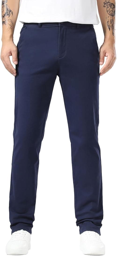 Plaid&Plain Men’s Slim Fit Khaki Pants Men’s Tapered Chino Pants on Amazon.ae - Price Tracker