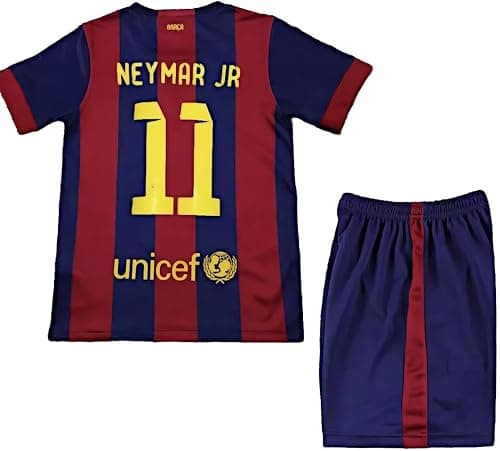 FCB 2014/15 Season Home Neymar jr # 11 Retro Jersey Kit with Shorts - Men Youth Kids Breathable Football Uniform (16-3XL) على Amazon.ae - متتبع الأسعار