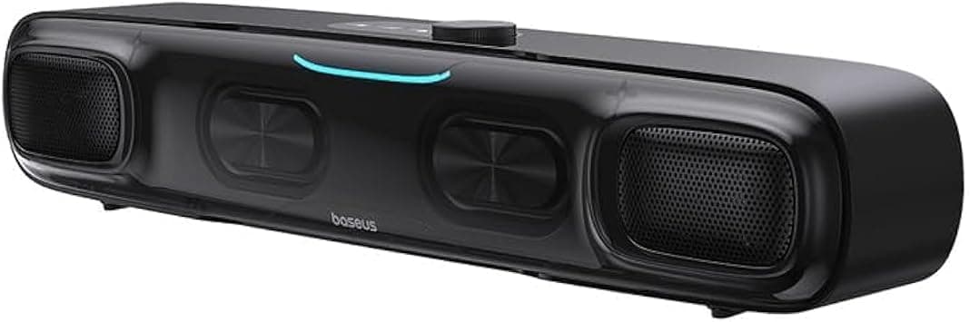 Baseus Wireless Single Soundbar Speaker With Bluetooth 5.3, App Controlled Mini Soundbar, Triple Audio Modes, 7-Colors RGB, Cable Audio with Microphone for TV, PC, Projectors (Without Battery) on Amazon.ae - Price Tracker