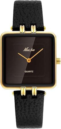 Gosasa Minimalist Luxury Square Quartz Watch for Women Vintage Elegant Gold Waterproof Wristwatch with Genuine Leather Strap, Gift for Her on Amazon.ae - Price Tracker