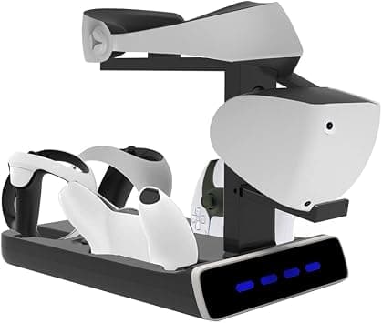 PSVR2 Charging Storage Stand for Playstation VR2 and PS5 Controller - Charging Station with VR Headset Display Stand, 4 Charger Station and LED Indicators on Amazon.ae - Price Tracker