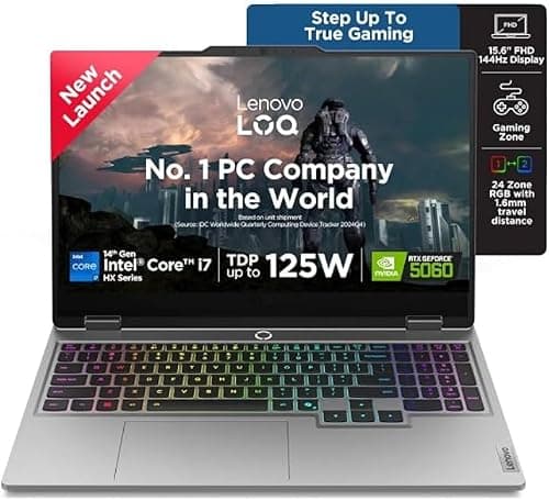 Lenovo LOQ Intel Core i7-14700HX | NVIDIA RTX 5060 8GB (32GB RAM/1TB SSD/144Hz Refresh Rate/572 AI TOPS/15.6" (39.6cm)/Windows 11/Office 2024/Grey/2.4Kg), Gaming Laptop على Amazon.ae - متتبع الأسعار