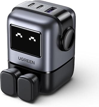 UGREEN UNO 65W Type C Charger, Funny Display 3-Port Nexode Fast Charging Power Adapter GaN Laptop Wall Charge Plug Compatible for MacBook Air/HP/Dell/Lenovo,iPhone 17 Pro Max, Galaxy S26/S25/S24 Ultra on Amazon.ae - Price Tracker