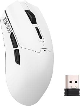EPOMAKER Click Lite Wireless Gaming Mouse, 800 to 12,000 DPI Adjustable, PAW3311 Sensor, 500mAh, 59g, 2.4G/Bluetooth/USB-C Rechargeable with 5 Programmable Buttons for PC/Mac/Linux (White) on Amazon - Best Deal Finder