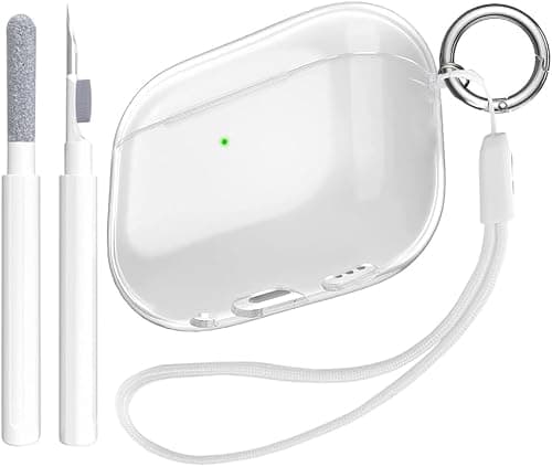 Clear Case for AirPods 4 Cover with Active Noise Cancellation, TPU Protective Apple Airpod 4th Generation Case with Keychain&Cleaner Kit on Amazon.ae - Price Tracker