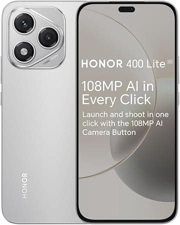 HONOR 400 Lite Unlocked 5G Android AI Smartphone, AI Camera Button,108MP Camera,8GB+256GB Storage,Water Resistance,Velvet Gray (International Version) on Amazon.ae - Price Tracker