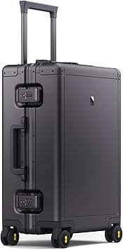 LEVEL8 Aluminum Luggage Carry on Suitcase 20-Inch Hardside Spinner Includes 4PCS Travel Organiser Set, Hand Luggage, TSA(56cm, 35.5L,Grey) on Amazon.ae - Price Tracker