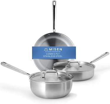 Misen Stainless Steel Pots and Pans Set - Stainless Steel Cookware Set - 5 Piece Starter Kitchen Cookware Sets on Amazon.ae - Price Tracker