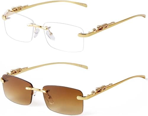 Small Narrow Rimless Sunglasses Fashion Frameless Rectangle 90s Tinted Glasses Shades for Women Men on Amazon.ae - Price Tracker
