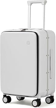 mixi Luggage Suitcase with Spinner Wheels, 24'' Checked Travel Luggage Aluminum Frame PC Hardside with Cover - Smoke White on Amazon.ae - Price Tracker