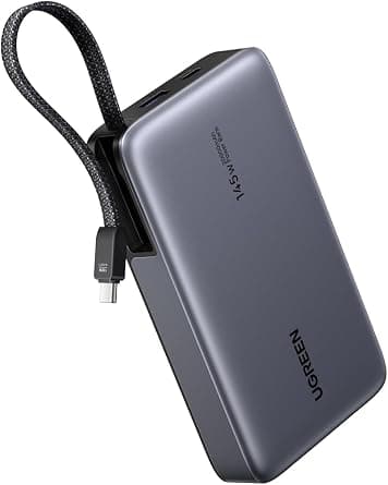 UGREEN Nexode 20000mAh 145W Power Bank Laptop Charger with Built-in Cable | High-capacity, 3-device fast charging, dual USB-C ports, flight-safe, digital display, fast-charge Laptops/Phones/Tablets على Amazon.ae - متتبع الأسعار