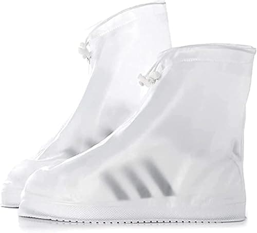 2 Pairs Rain Shoes Cover, Non Slip Waterproof Shoe Covers, Reusable Shoe Protectors Covers High Top Snow Boots Galoshes Overshoes for Men Women Outdoor Cycling Camping Garden Travel (White, L) on Amazon.ae - Price Tracker