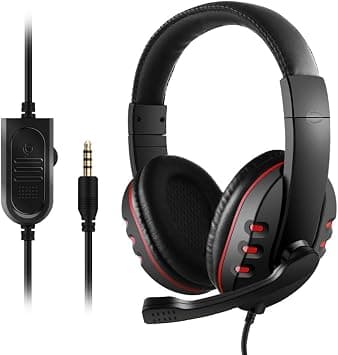 eWINNER 3.5Mm Wired Gaming Headphones Over Ear Game Headset Noise Canceling Earphone With Microphone Volume Control For PS4 Pc Laptop Smart Phone (Red) on Amazon - Best Deal Finder