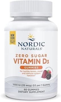 Nordic Naturals Zero Sugar Vitamin D3 1000 IU Gummies Wild Berry | Chewable D3 Supports Bone Health, Immune System & Calcium Absorption & Sugar-Free | 60 Gummies on Amazon.ae - Price Tracker