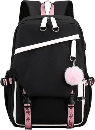 JiaYou Little Girls' School Students Book Bag Outdoor Daypack Backpack with USB Charging Port on Amazon.ae - Price Tracker