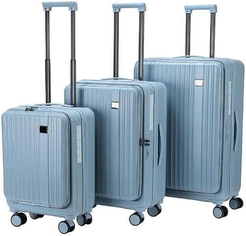 Luggage Set, 3-Piece ABS and PC, Grey, TSA-Compatible Lock, Waterproof, Lightweight, 20-24-28 Inches (Light Blue) on Amazon.ae - Price Tracker