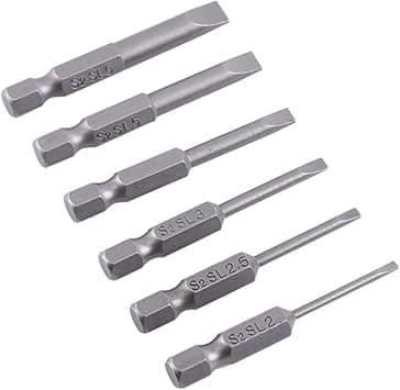 Slotted Screwdriver Bits 50mm, 0.25" Hex Shank S2 Alloy Steel Magnetic Tip, 6-Piece Set for Electric Screwdrivers on Amazon.ae - Price Tracker
