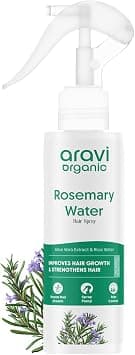Aravi Organic Rosemary Water Hair Spray with Aloe Vera & Rice Water | Stimulates Hair Follicles, Boosts Hair Growth & Thickness, Reduces Hair Fall, Breakage & Dandruff | For Men & Women - 100ml on Amazon - Best Deal Finder