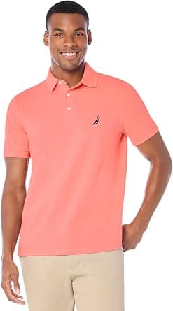 Nautica Men's Short Sleeve Solid Stretch Cotton Pique Polo Shirt - Amazon.sa Price Tracker