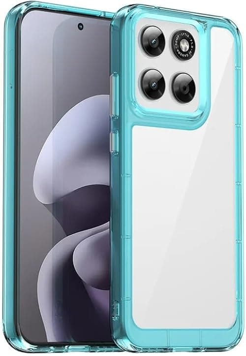 Gruattreay Clear Case Compatible with Motorola Moto G67 5G/Moto G77 5G, Colorful Hard Acrylic Transparent Back Cover Soft TPU Bumper Thickened Anti-Drop Shockproof Cover (Blue) على Amazon.ae - متتبع الأسعار