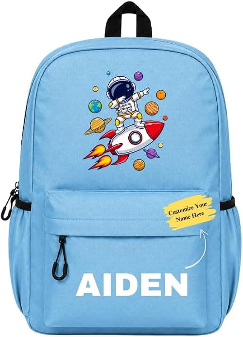 Custom Name Printed Boys School Backpack - Explorer Theme Kids School Bag on Amazon.ae - Price Tracker