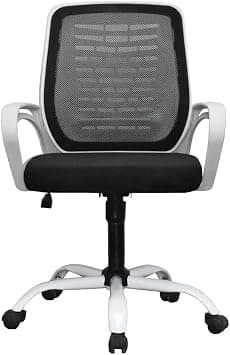 Desk Chair Office Chair for Home Height Adjustable Mid Back Mesh Computer Chair with Lumbar Support Mesh Swivel Computer Office Ergonomic Executive Chair (Swivil, White) on Amazon.ae - Price Tracker