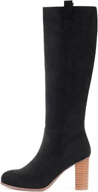 Vipost Suede Knee High Boots for Women, Round Toe Chunky Heel Fall Boot on Amazon - Best Deal Finder