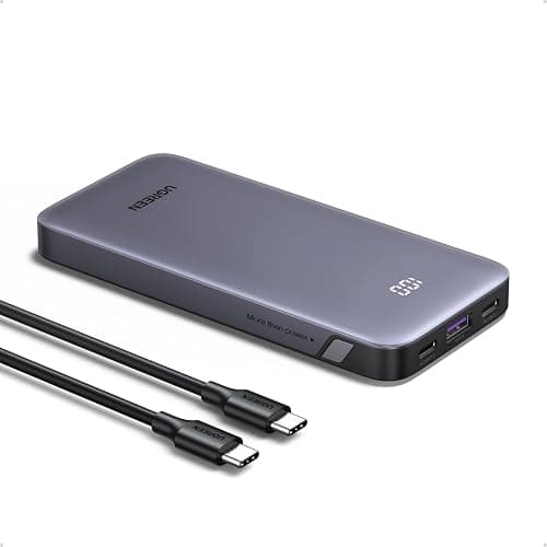 يوجرين بنك طاقة 10000mAh 30W مع 3 منافذ (2*USB-C وUSB-A) بطارية محمولة، شاشة رقمية، شاحن محمول سريع الشحن مع كابل لسلسلة iPhone 16، Galaxy S25U/S25/S24، iPad، AirPods على أمازون - دليلك لأفضل العروض