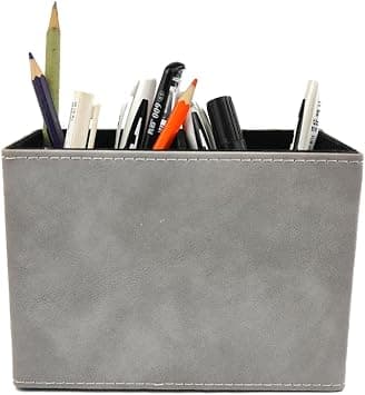 Pen Pencil Holder Cup Container Leather Desk Organizer Stand Decor Brush Scissor Holder Decoration Office Desk Home School على Amazon.ae - متتبع الأسعار