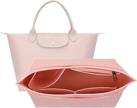 D.DUO Purse Organizer, Multi-Pocket Felt Handbag Organizer, Folding Tote Bag organizer insert for Insert Wallet Organizer for Longchamp (Medium, Pink) on Amazon.ae - Price Tracker