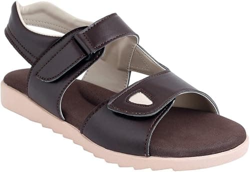 Health FIT Extra Soft Ortho Care Diabetic & Orthopedic Sandal/Doctor Sandal Footwear with Arch Support Women Brown على Amazon.ae - متتبع الأسعار