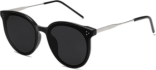 SOJOS Dolphin Retro Vintage Sunglasses Women's Round Cat Eye Glasses Oversized UV 400 Protection with Spring Hinge, Glasses Cloth and Glasses Bag on Amazon.ae - Price Tracker