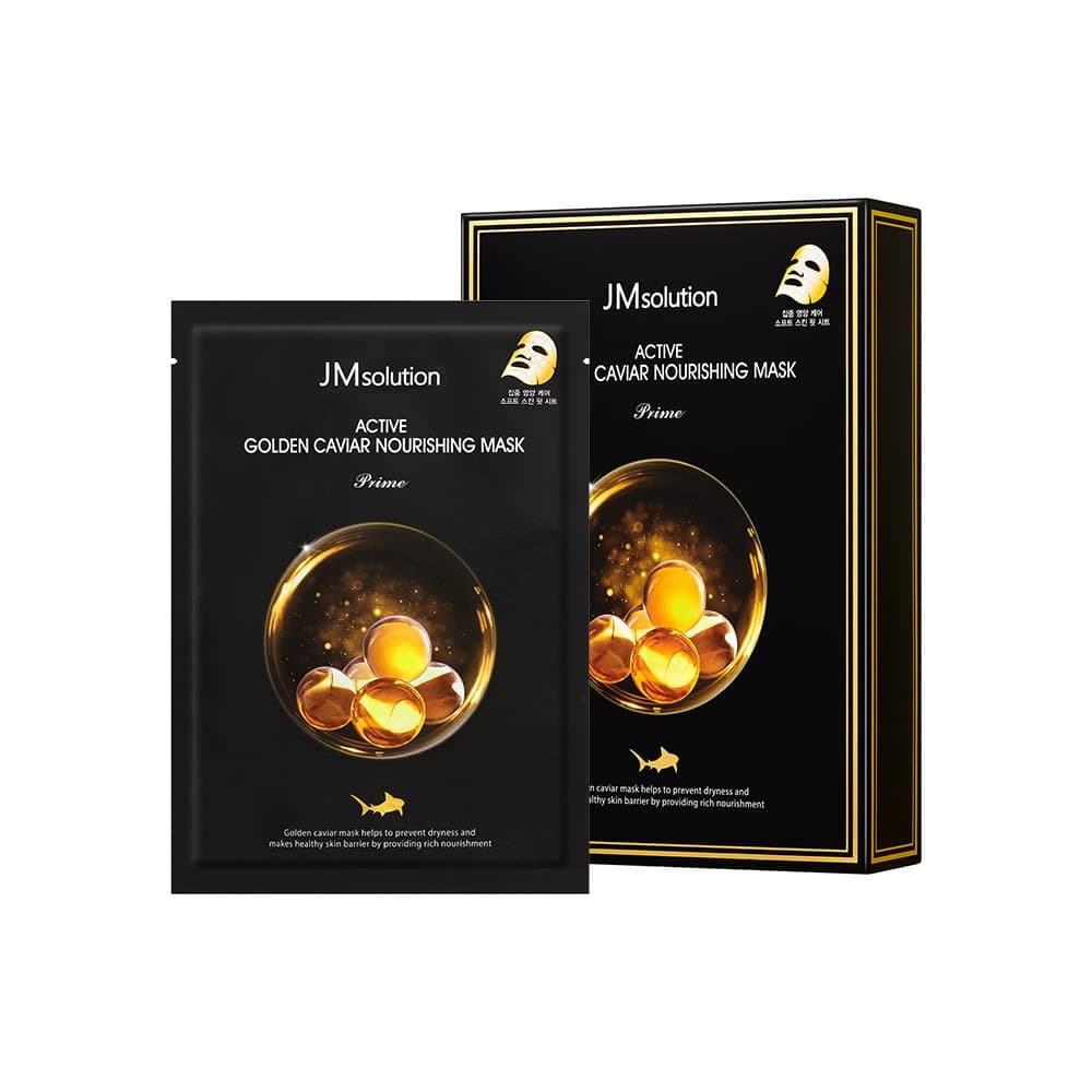 JMsolution Active Golden Caviar Nourishing Mask - Korean Skincare Facial Mask-Caviar extracted - collagen essence- 10 sheets for all skin types on Amazon.ae - Price Tracker