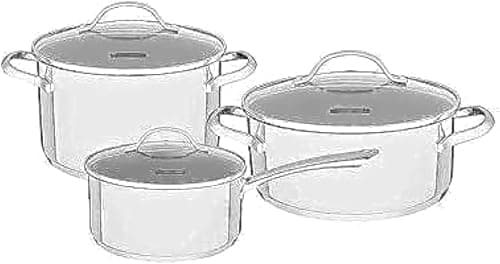 Tramontina Una 6 Pieces Stainless Steel Cookware Set with Tri-ply Bottom on Amazon.ae - Price Tracker