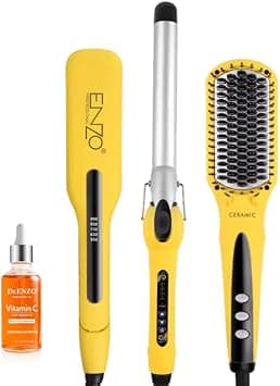 Professional EN-3955-W 3-in-1 Platinum Collection Hair Styling kit - Versatile Hot Air Brush, Straightener, and Curling Iron with Platinum Ceramic Technology-Intl Version on Amazon.ae - Price Tracker