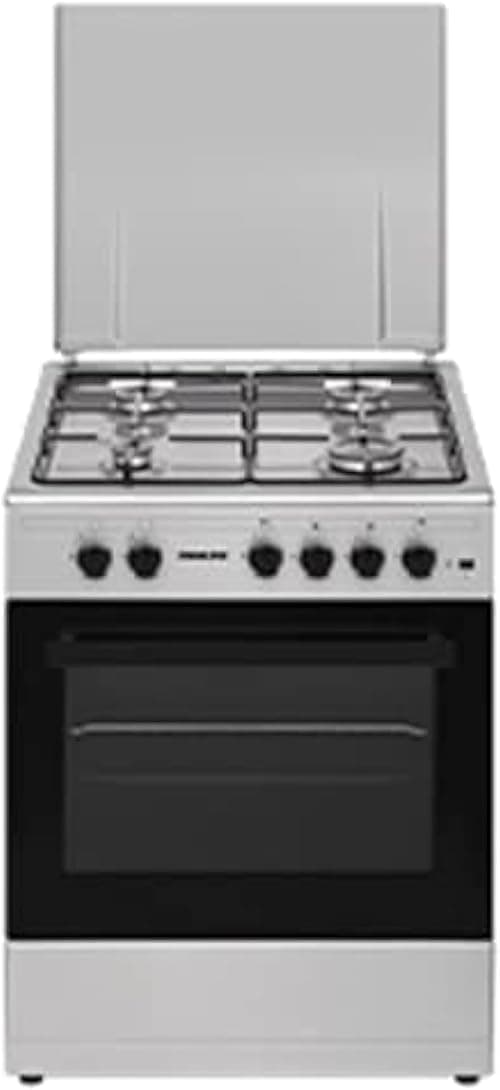 Nikai 60X60 cm 4 Burner Freestanding Gas Cooker, Gas Oven with Rotisserie, Enamel Supports, Inox Finish Cooker, Included Tray & Grid, Lamp, 4 Gas Burners with FFD, Automatic Ignition - U6065FS on Amazon.ae - Price Tracker