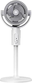 Adjustable Height Pedestal Fan, 90° Auto Oscillation, 180° Manual Tilt, 3-Level Height 380mm to 820mm, White on Amazon.ae - Price Tracker