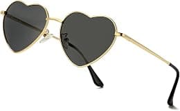 Polarized Heart Sunglasses for Women Fashion Lovely Style Metal Frame UV400 Protection Lens - Amazon.ae Price Tracker